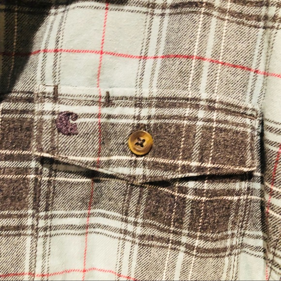 Carhartt Flannel Shirt Button Front Womens Large - Picture 6 of 6
